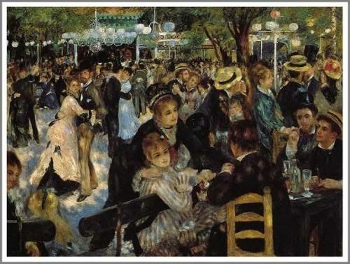 ルノワール【ムーラン・ド・ラ・ギャレット】 - 手描き 絵画（油絵複製