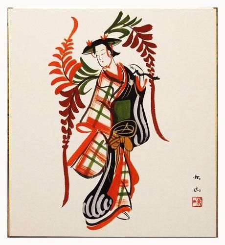 色紙（無地） 『藤娘』 B - 大津絵の店 Online Shop