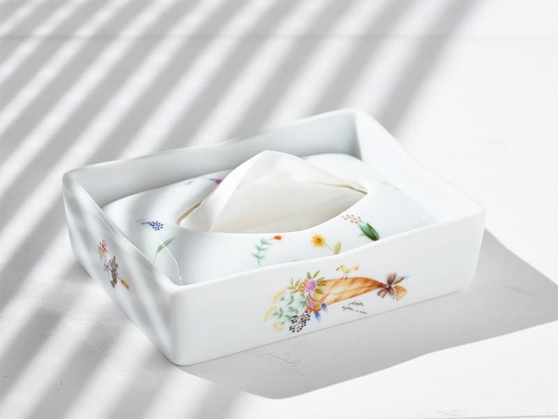 シンジカトウ 美濃焼 ポケットティッシュケース - 上質でおしゃれな花