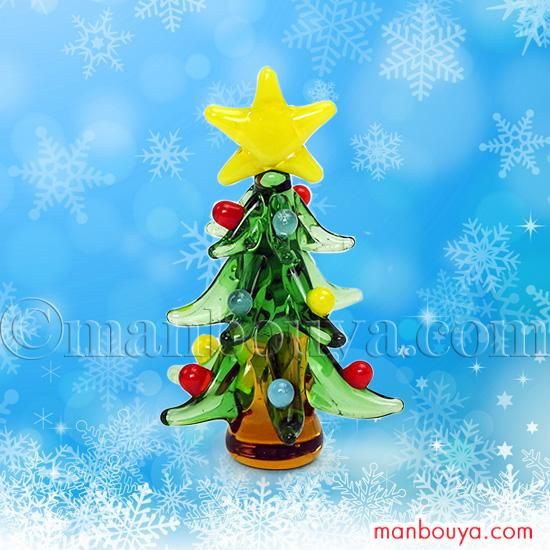 クリスマスツリー ガラス細工 ミニチュア 雑貨 飾り ディスプレイ