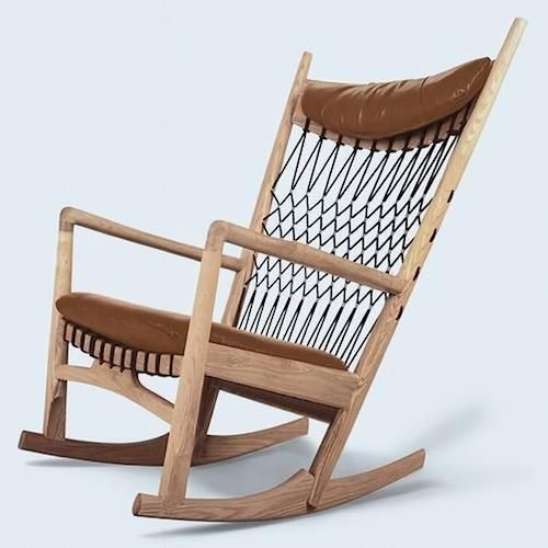 北欧リプロダクト/No.124ロッキングチェア【アッシュ無垢材×レザー仕様