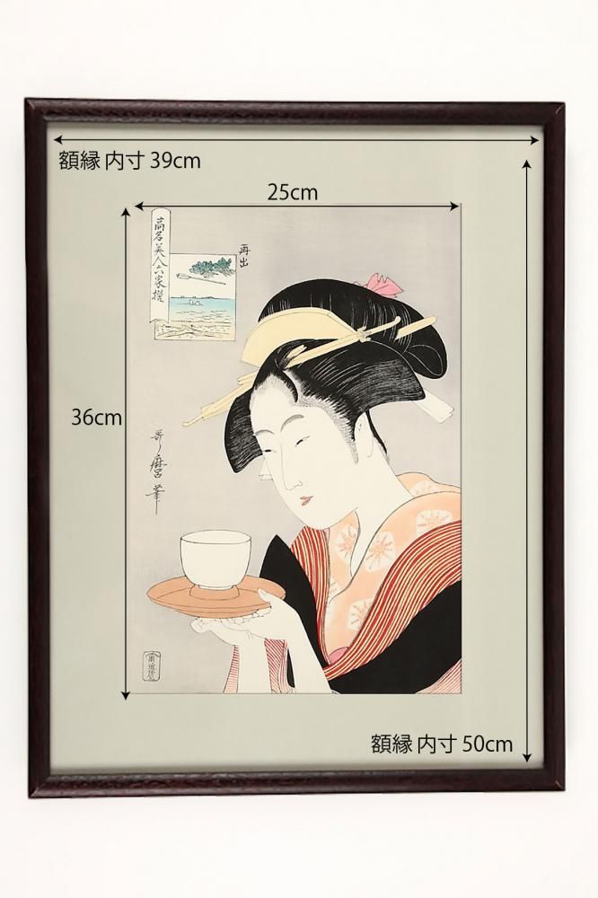 高名美人六歌撰 難波屋 おきた 喜多川歌麿 復刻版浮世絵