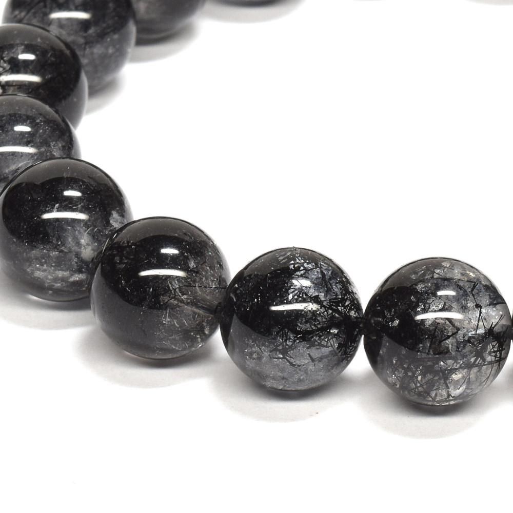 わけあり品) ブラックトルマリン・イン・クォーツ ブレスレット 10.5mm