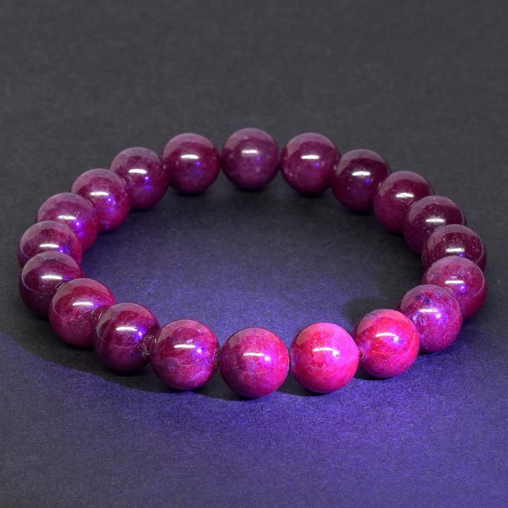 パープル・サファイア ブレスレット 9.5mm #NH052 - プレミアム天然石