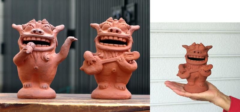 三線シーサー - 喜器 (kiki)沖縄の器(やちむん) 琉球ガラス 雑貨の通販