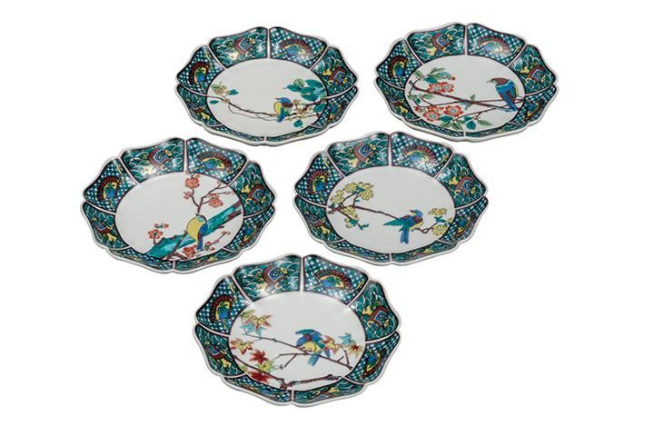 5.5号皿揃 花鳥絵変わり