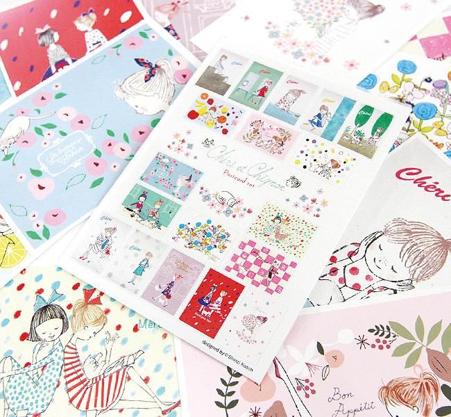 ゆうパケット対応】Cheri ポストカードセットPart2[18枚セット] - 雑貨