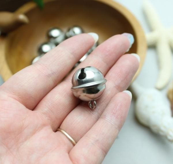 ステンレス製鈴※鉛中毒を防ぎます！（小・大）※2重リング付きになり