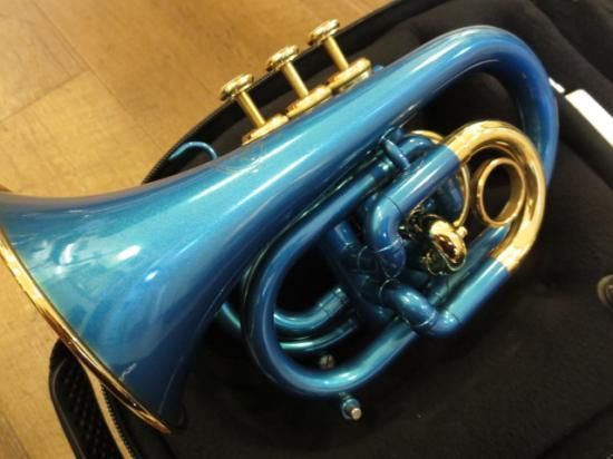 委託品ジュピター ポケットトランペット JPT416 マリンブルー 美品
