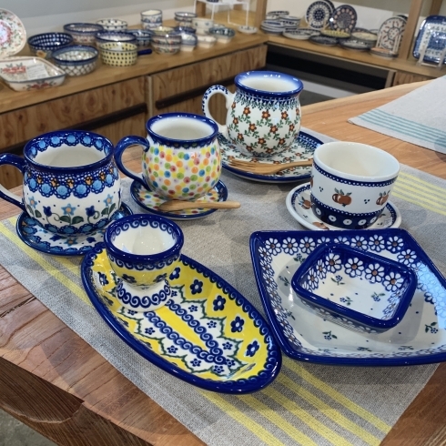 ポーリッシュポタリー ガリア社 赤い花セット♡.*・゜ ポーランド食器