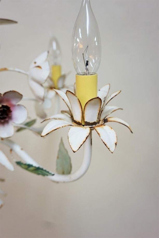 1960-70's ヴィンテージ フラワーモチーフ 5灯シャンデリア