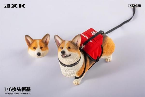 送料無料 1/6 JXK studio JXK093 頭替え ウェルシュ・コーギー犬 - 1/6