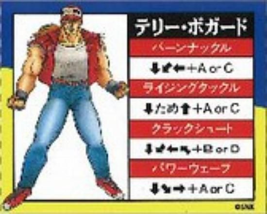 テリー・ボガード】餓狼伝説SPECIAL 技表マグネット - トレカ&ホビーの