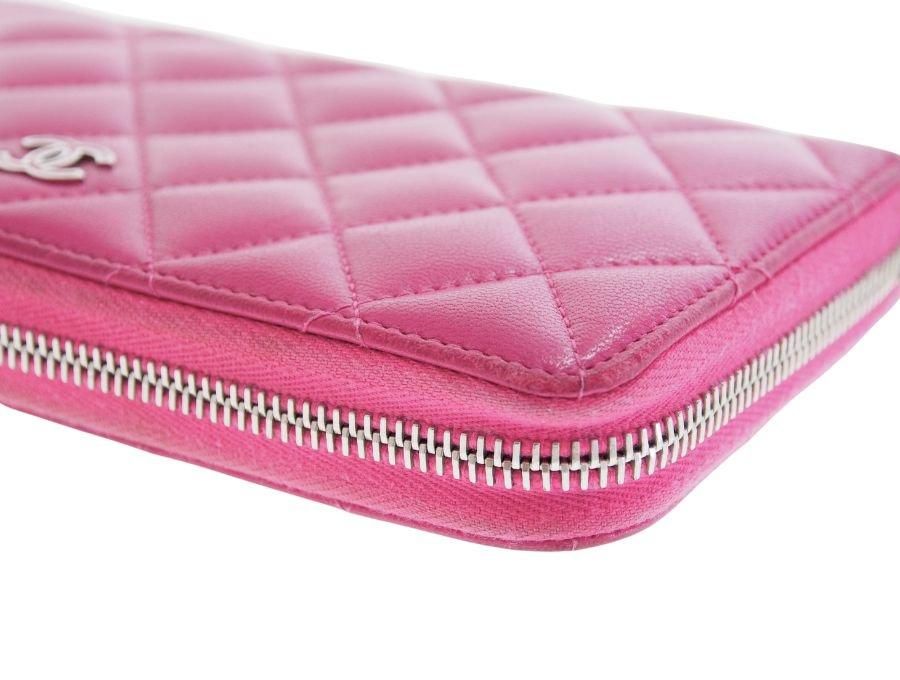 シャネル マトラッセ 長財布 ロング ジップ ウォレット S/No.21 ピンク