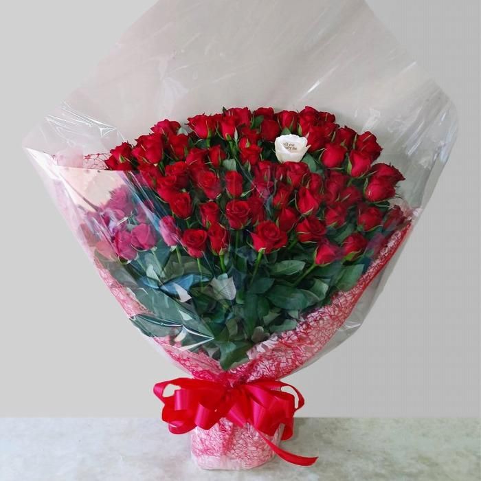 赤バラ100本｜メッセージローズ付き｜プロポーズや記念日の贈り物