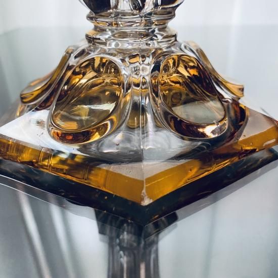 オールドバカラ 飴色のキャンドルホルダー【19世紀後半】燭台