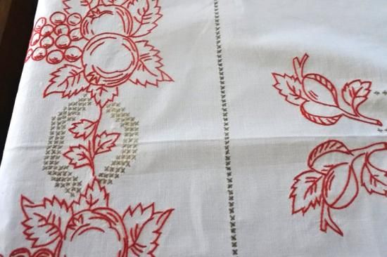 ハンガリー手刺繍テーブルクロス | ヴィンテージ - アンダイド プラス