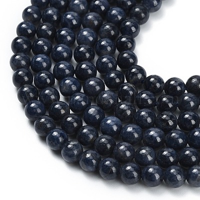 天然サファイアビーズ連売り ラウンド 5~6mm 穴：0.8mm 約78~83個/連