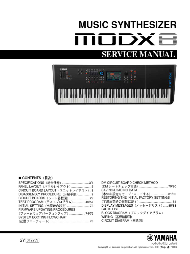 Service Manual MODX8 | PDF | Equalization (Audio) | Usb
