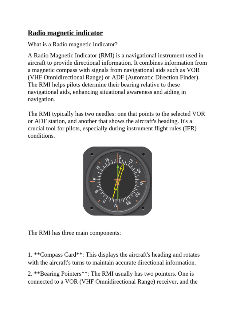 Radio Magnetic Indicator | PDF | Navigation | Broadcast Engineering