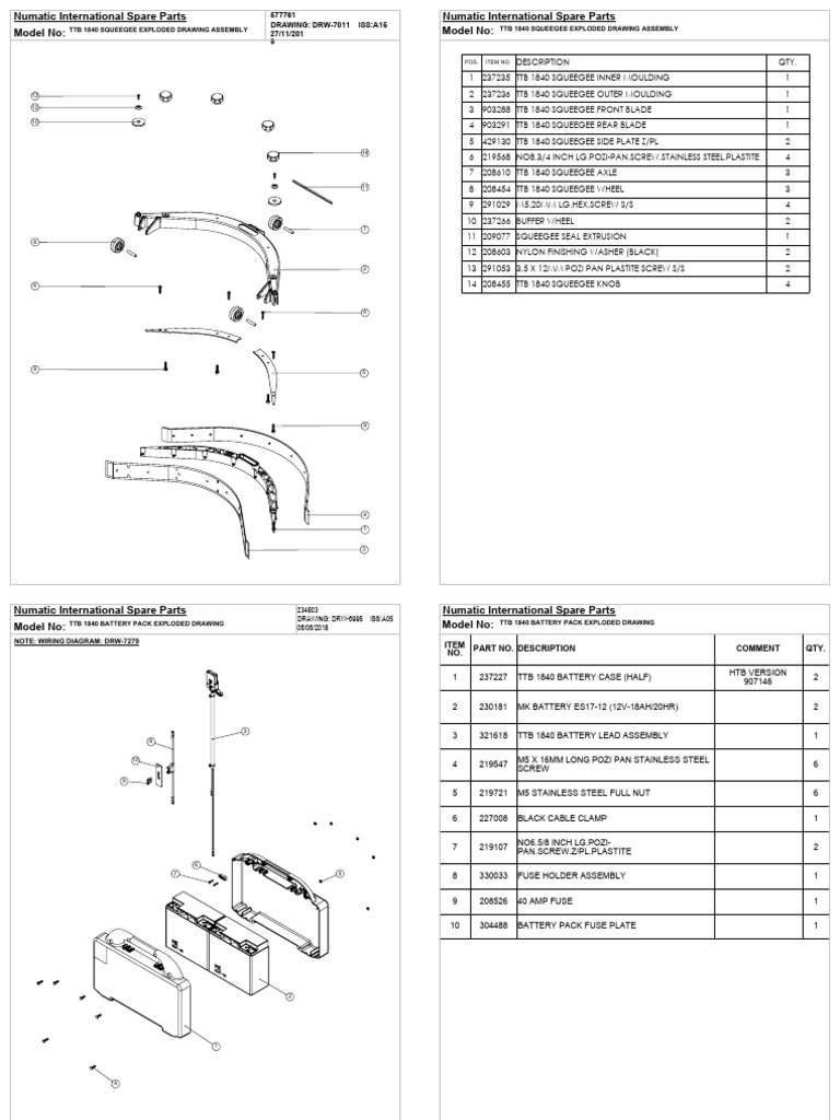 Vue Eclatee Tgb1840 Numatic | PDF | Screw | Nut (Hardware)