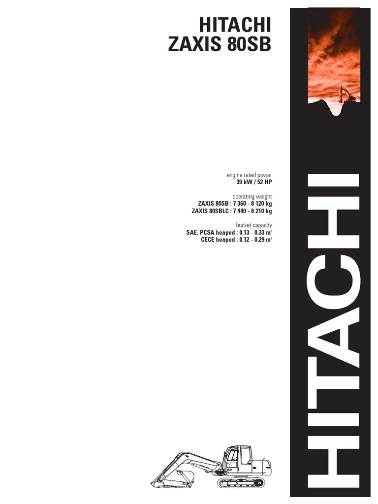 Hitachi Zaxis 80 Brochure | PDF | Automatic Transmission