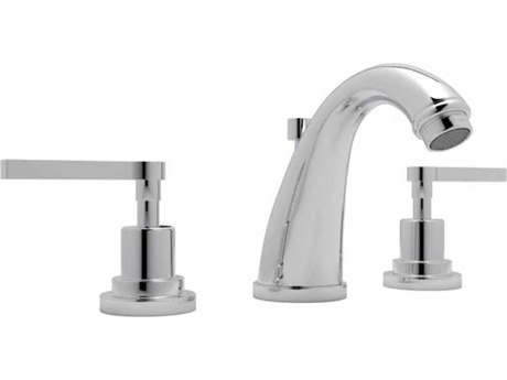 Rohl Lombardia Polished Chrome C-Spout Widespread Lavatory Faucet