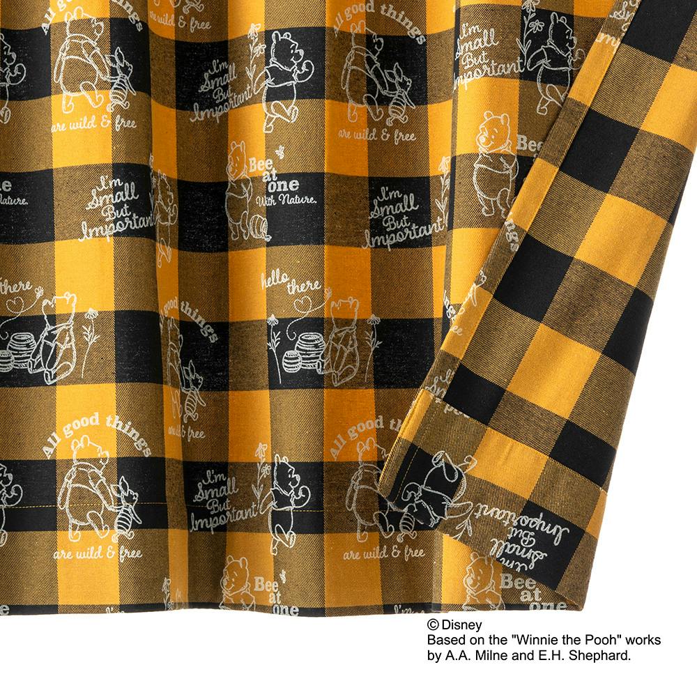 遮光 4枚組カーテン くまのプーさん イエロー 100×135cm | カーテン