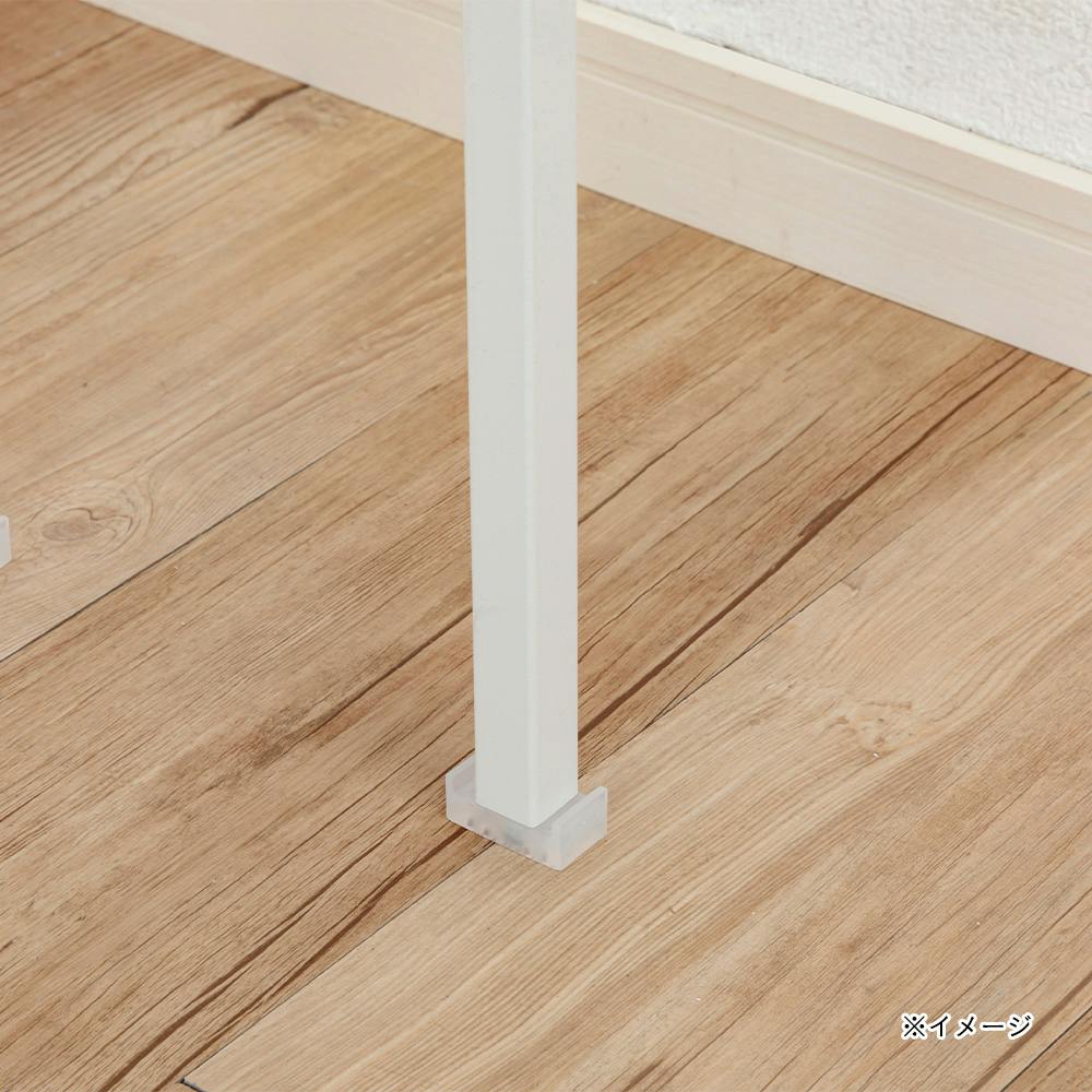 壁面＆すきま用 突っ張り収納ラック ホワイト | バスケット