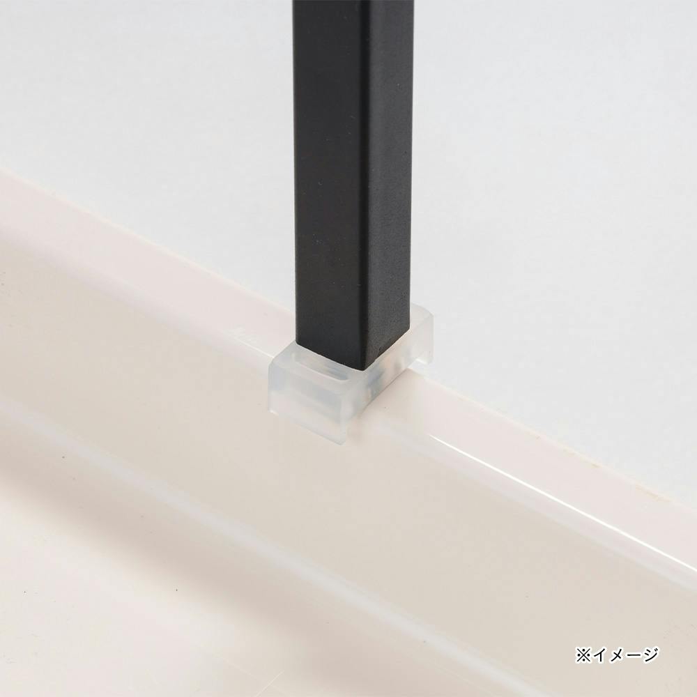 壁面＆すきま用 突っ張り収納ラック ブラック | バスケット