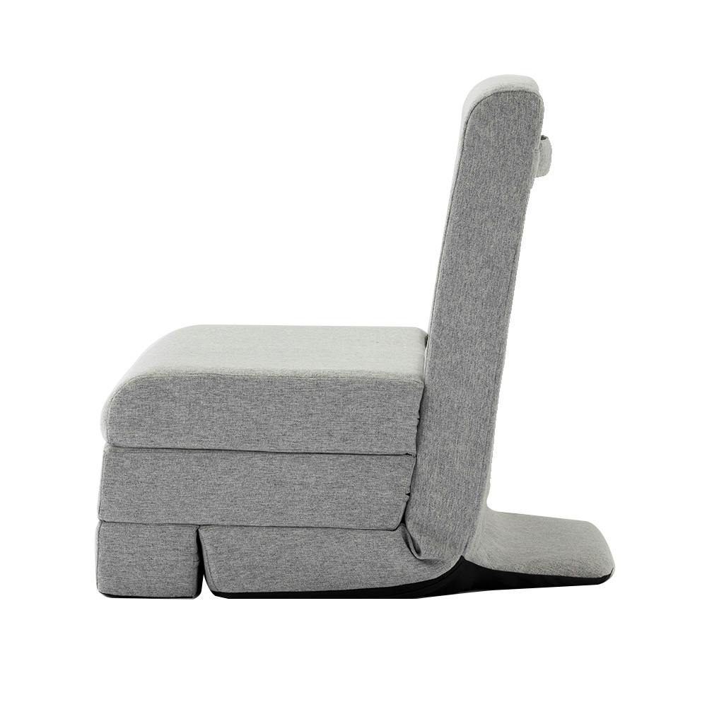 座椅子としても使えるリクライニングソファ グレー 幅70cm 奥行65