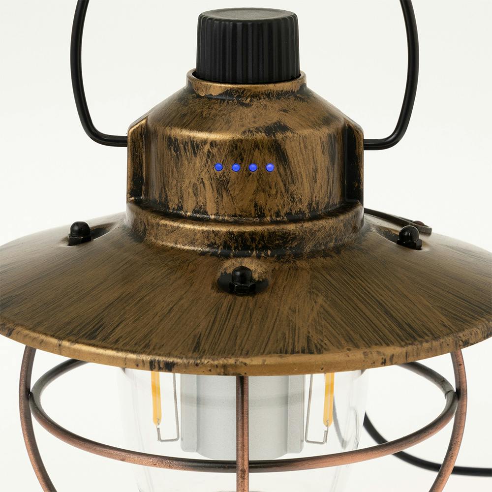 アンティークLEDランタン 充電式 ブロンズ | キャンプ・バーべーキュー