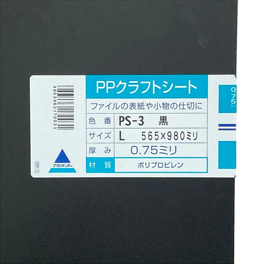 PPクラフトシート 黒 PS-3 565mm×980mm 0.75mm厚 | ペンキ（塗料