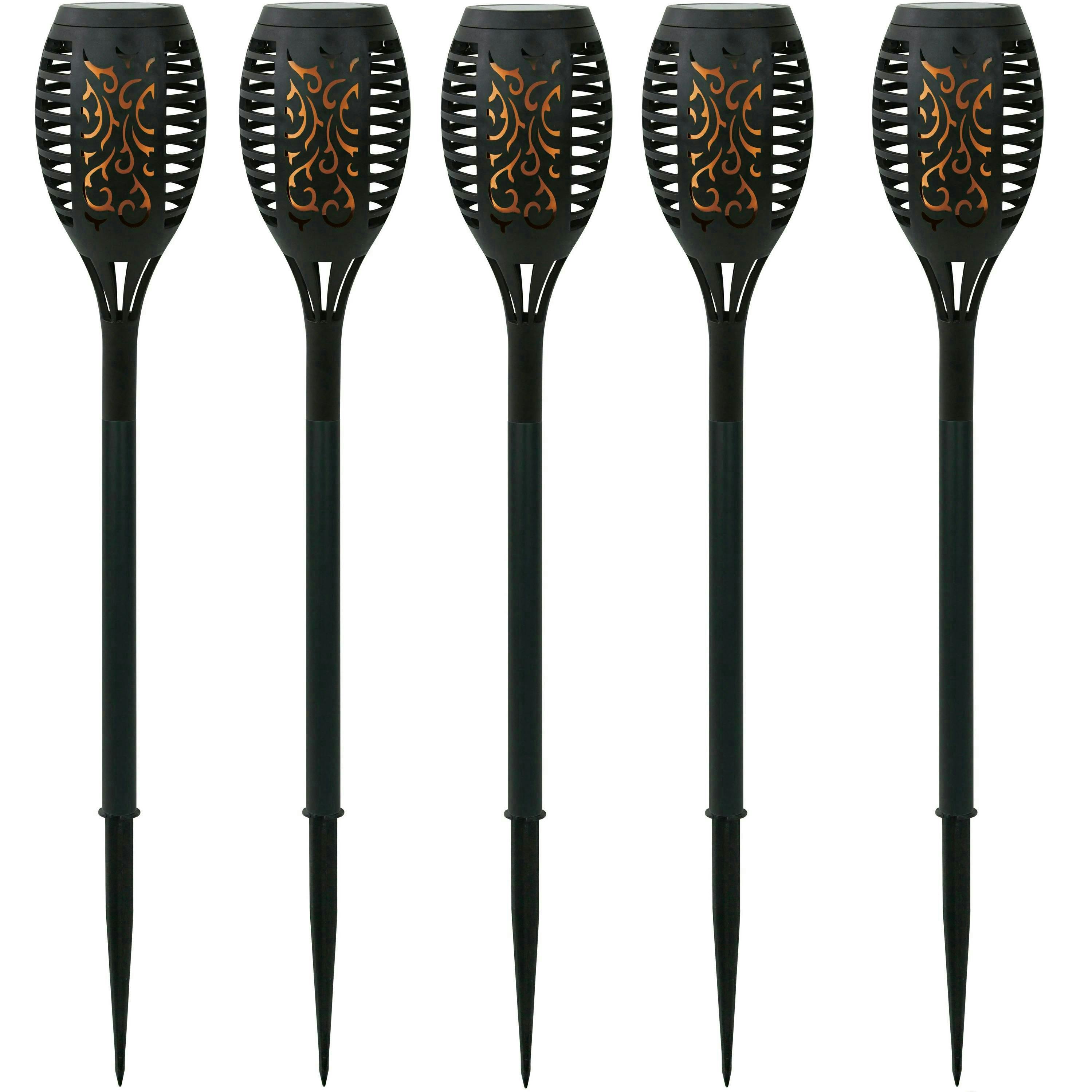 5本セット ソーラーライト トーチライト ゆらめく DE-006M 屋外防水