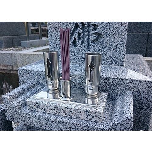 お墓 墓用 風防 ろうそく立て 仏具 【線香立て】【ローソク立て