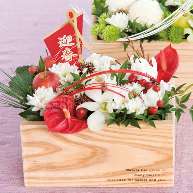 ヘッズ 小物－ピック－フラワー W60×H138mm 迎春フラワーPPピック-2/赤