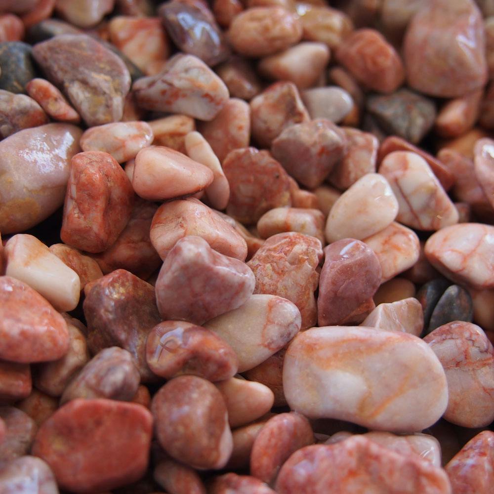 TAIKOH ピンクタンブル 3分 10-15mm 10kg 天然大理石 化粧砂利 ピンク