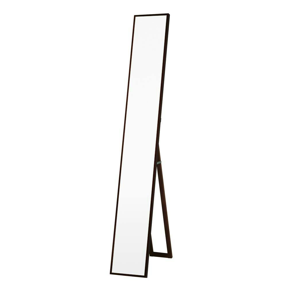 日本製】【細枠スタンドミラー 幅22cm(ブラウン/茶)】 天然木 姿見 鏡
