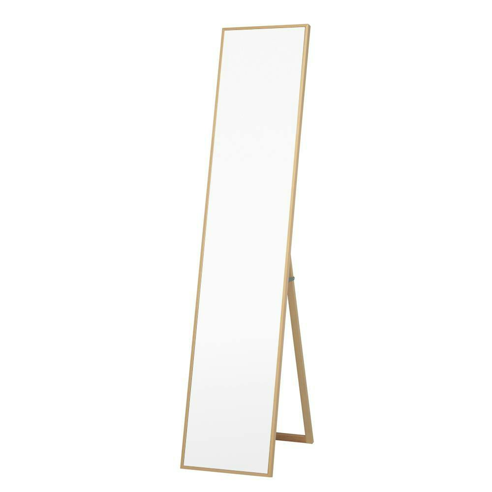 日本製】【細枠スタンドミラー 幅32cm(ナチュラル)】 天然木 姿見 鏡