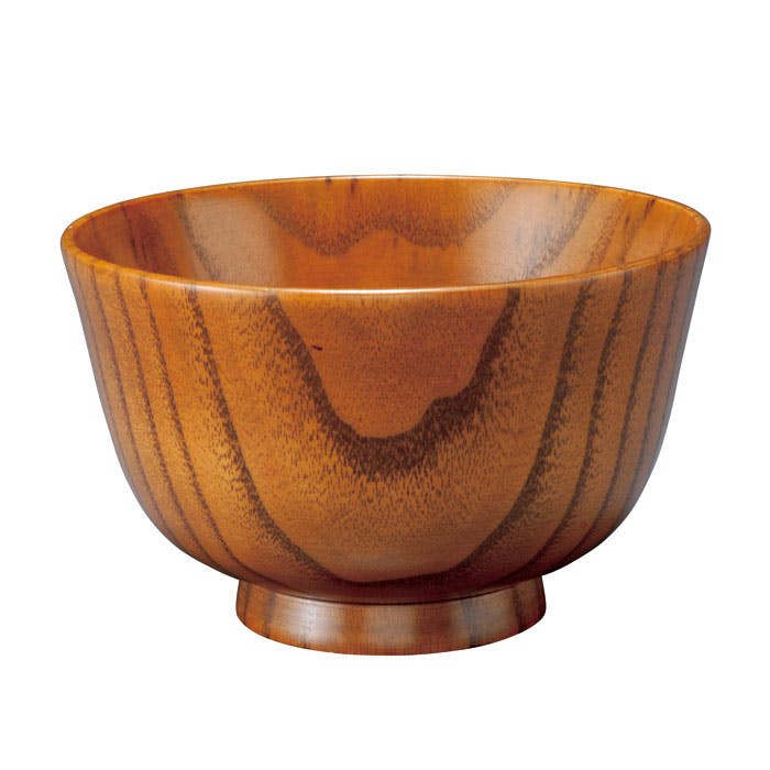 レンジ京型欅杢目汁椀 栃塗 M15232-6 ミタニ 漆器【お椀 食洗機対応