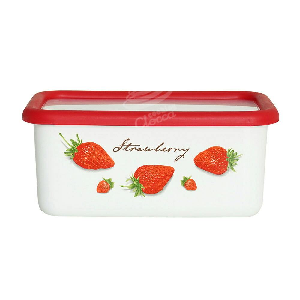 富士ホーロー ストロベリーシリーズ 深型角容器 M STB-DM【ホーロー