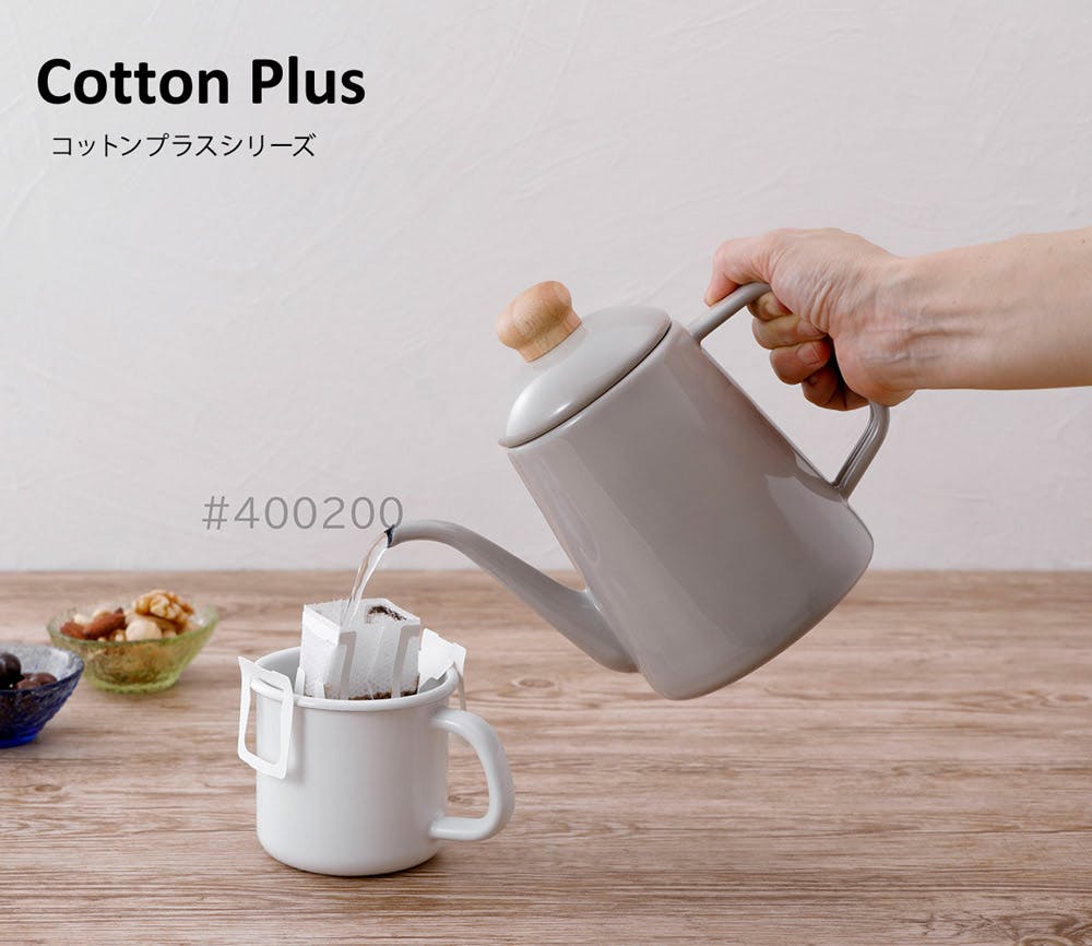 富士ホーロー コットン プラス ホーロー ドリップポット 1L ガス火 IH