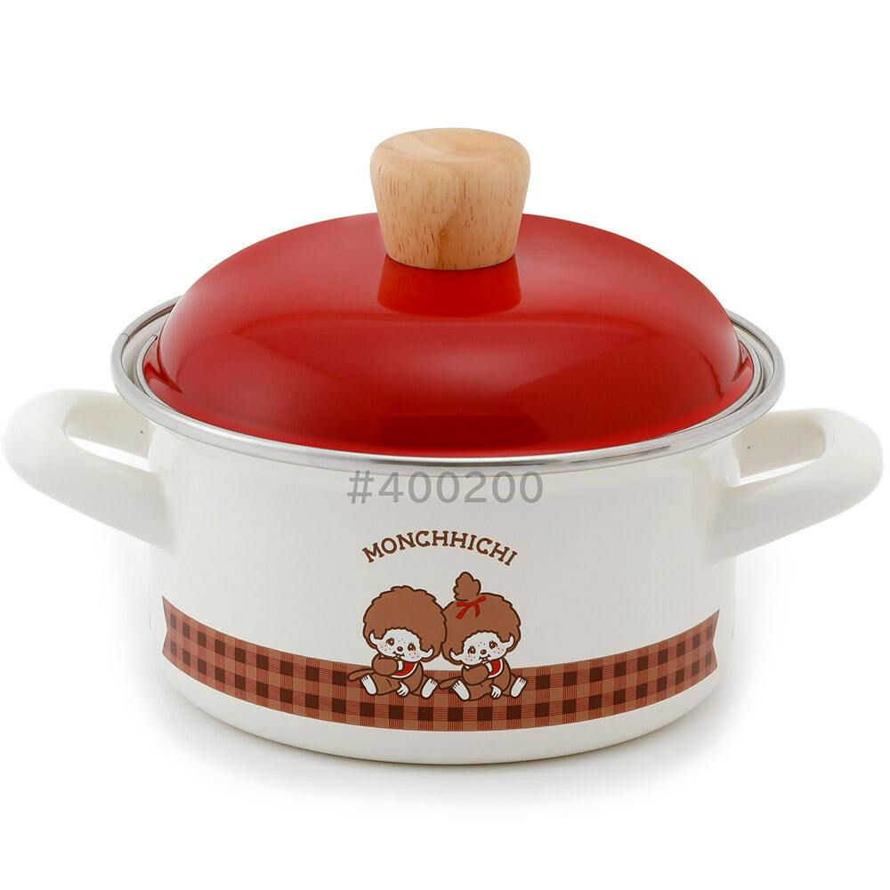 モンチッチ チェック 14cm キャセロール ポリ蓋付き ガス火 IH対応 1.1