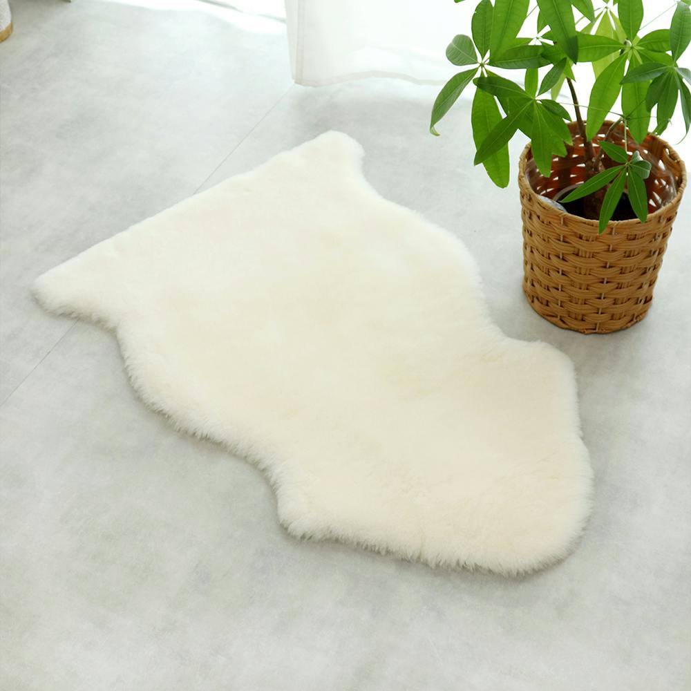 洗える ムートンラグ 1匹サイズ 短毛 送料無料 ブラウン ベージュ