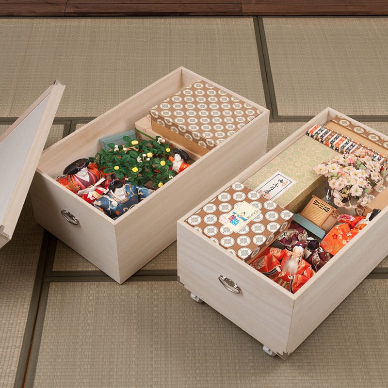 総桐雛人形収納ケース2段 高さ63.5cm深型タイプ 押入れクローゼットに