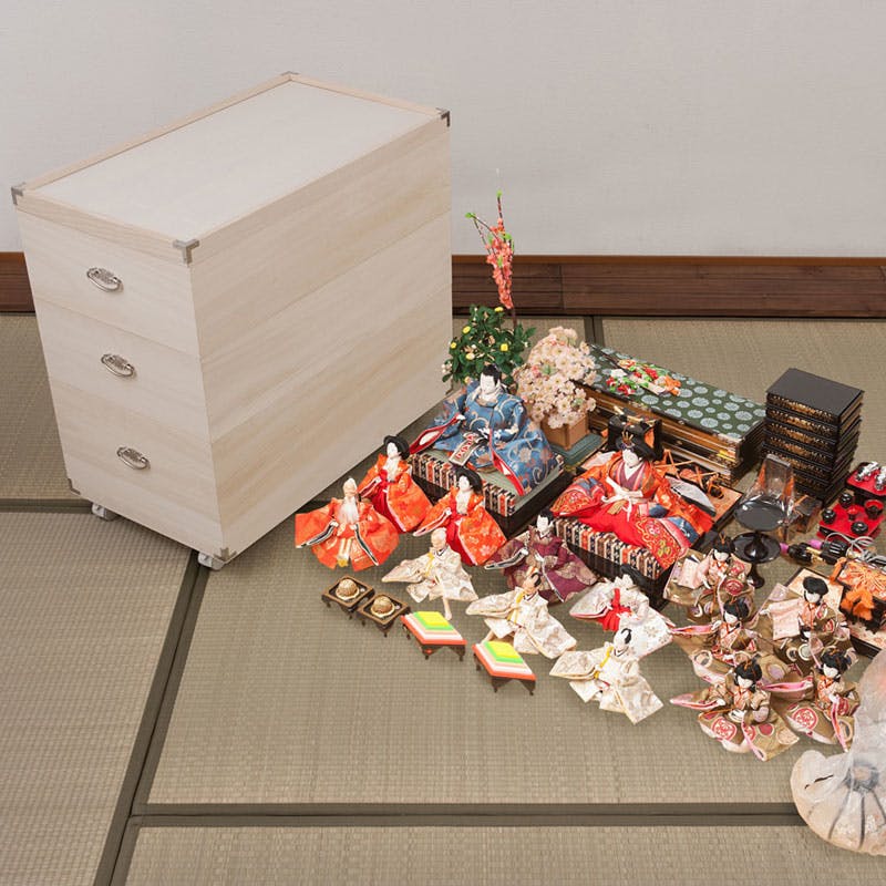 総桐雛人形収納ケース3段 高さ71.5cmタイプ 押入れクローゼットにも