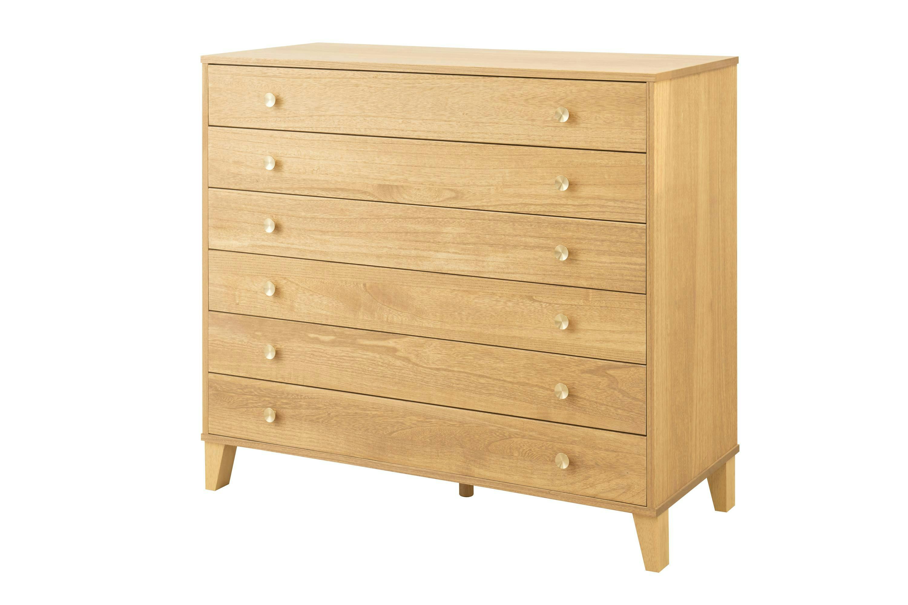 桐結】MUSUBI 総桐チェスト 6段 幅100 奥行44 高さ89 cm オイル仕上げ