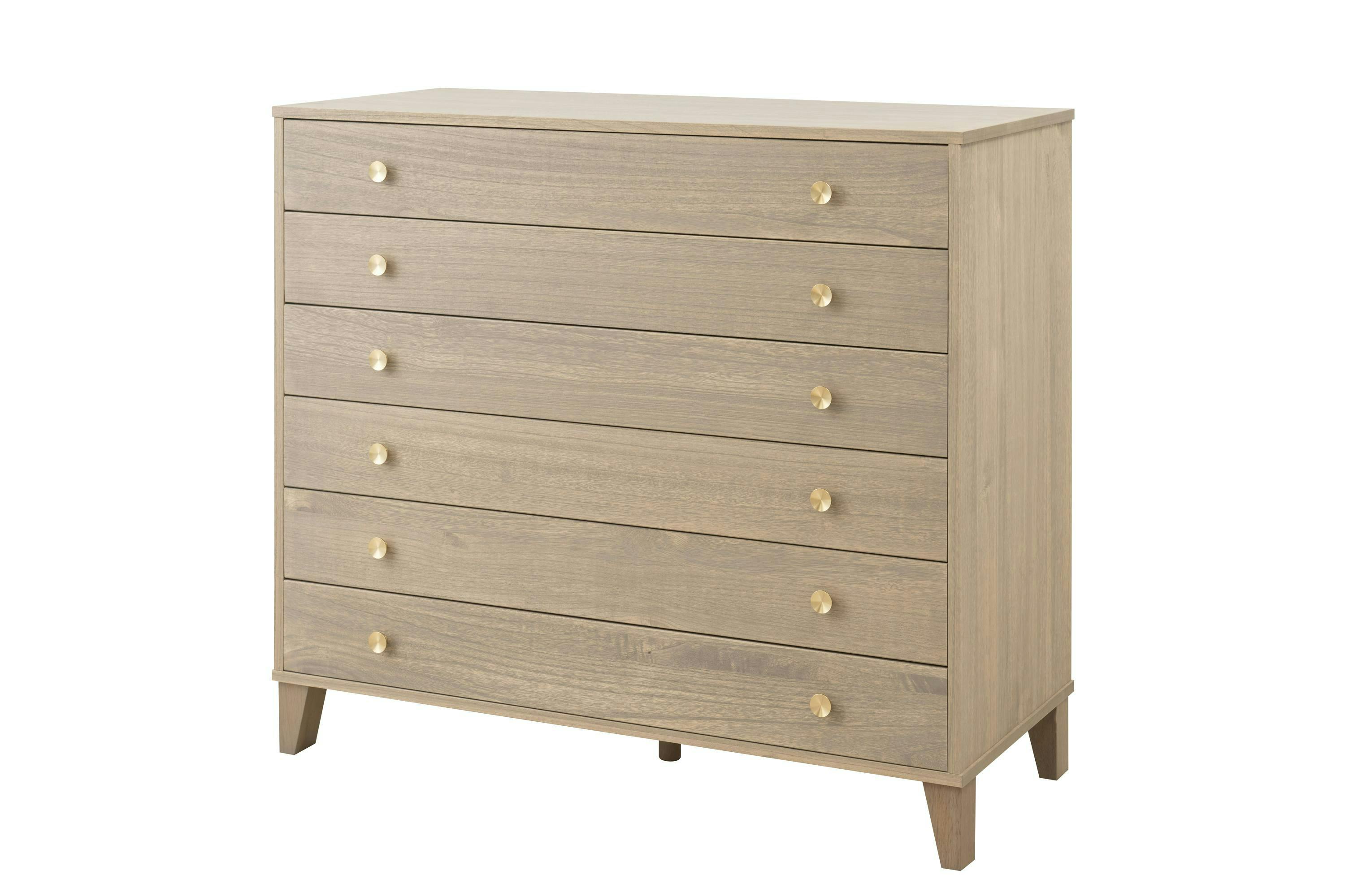 桐結】MUSUBI 総桐チェスト 6段 幅100 奥行44 高さ89 cm オイル仕上げ