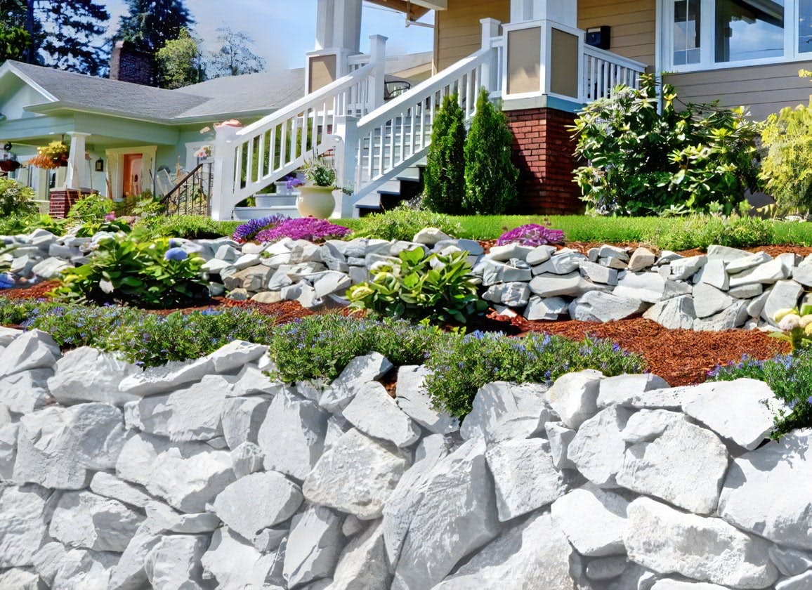 庭石 白 ロックガーデン 庭 石 割栗石 岩 ホワイトロック 20kg 大理石