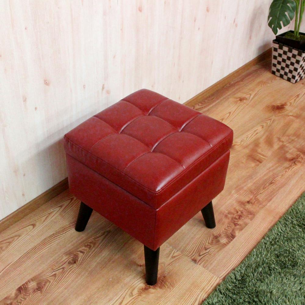 後藤家具物産 幅40cm 座面収納庫付きのレトロスツール マヤ/ブラウン色